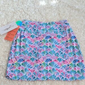 NWT!! GOTTEX Pink and Blue Mini A-Line Skort Resort Wear XS